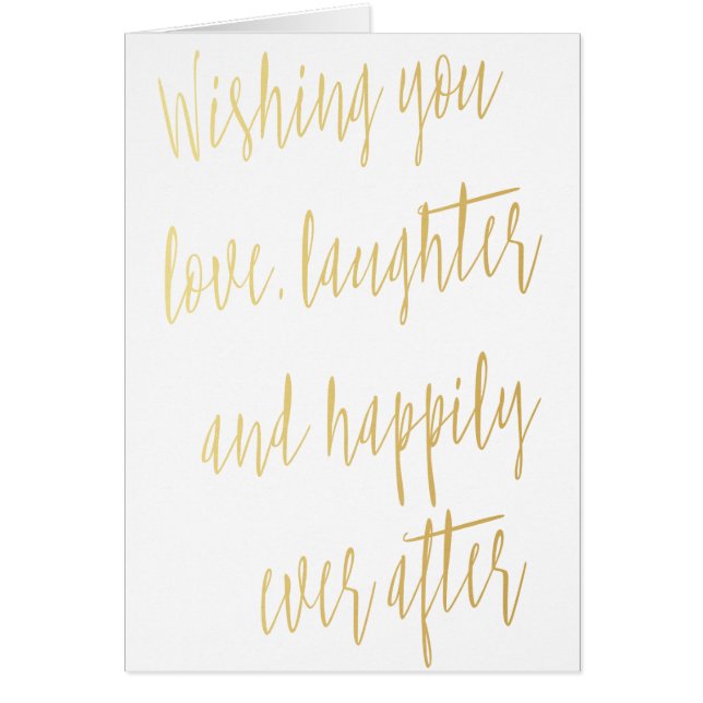 Modern kalligrafi guld "Wishing you kärlek" Hälsningskort (Framsidan)