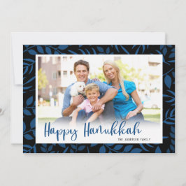 Modern kalligrafi Hanukkah Foto Glad Hanukkah Julkort