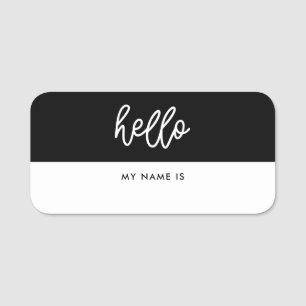 Modern kalligrafi Hej mitt namn är torr radering Namnbricka