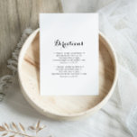 Modern kalligrafi i Bröllop Tilläggskort<br><div class="desc">Det här moderna kalligrafkortet i bröllop är perfekt för ett rustiskt bröllop. Den enkla och elegant designen har skript av typen klassisk och finare i svartvitt.</div>