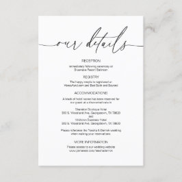 Modern kalligrafi, information om Bröllop Tilläggskort