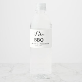 Modern kalligrafi jag gör BBQ bröllopsdusch  Vattenflaskor Etikett