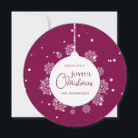 Modern Kalligrafi - julprydnad Fet Magenta Kort<br><div class="desc">Modern Calligraphy-prydnad vid fet Magenta Classic Round Sticker-mall som anpassar sig efter din jul-önskemål!</div>