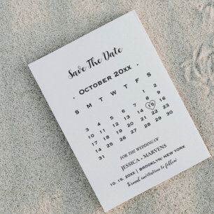 Modern kalligrafi kalender icke-foto spara datum inbjudningar