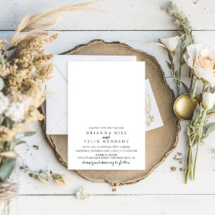 Modern kalligrafi - konstnärligt Bröllop Inbjudningar