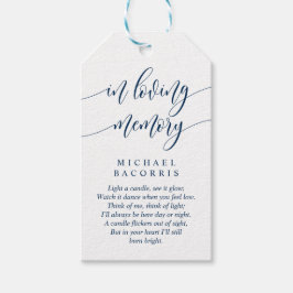 Modern kalligrafi, marinblå, konstljus presentetikett