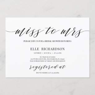 Modern kalligrafi missar till möhippan inbjudningar