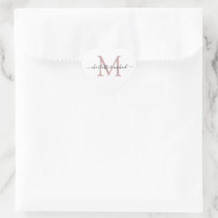 Modern Kalligrafi Monogram Heart Sticker Hjärtformat Klistermärke