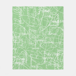 Modern kalligrafi Mönster av Namnteckning Sage Fleecefilt