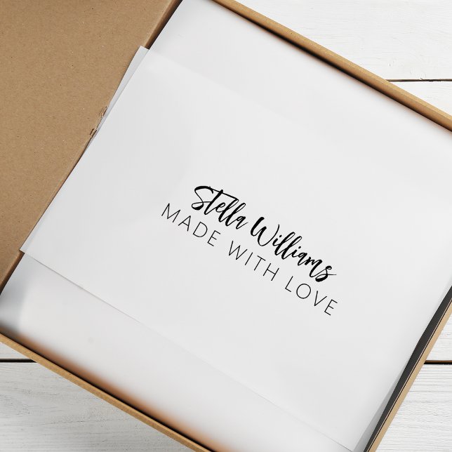 Modern kalligrafi namn tillverkad med kärlek stämpel (Modern Calligraphy Name Made With Love Rubber Stamp)