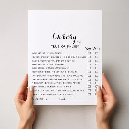 Modern kalligrafi Oh Baby Shower-spel