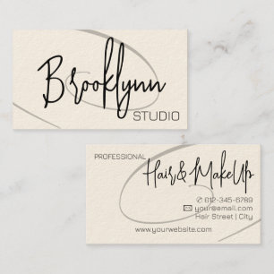 Modern kalligrafi professionell frisörstudio Twirl Visitkort