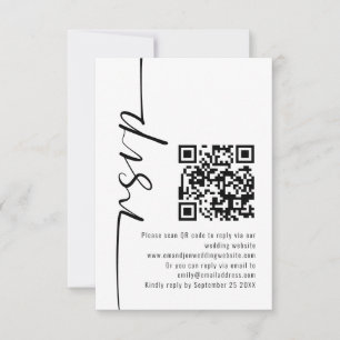 Modern Kalligrafi QR-Bröllop OSA Kort
