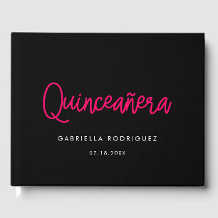 Modern kalligrafi Quinceañera 15-årsdag Gästböcker