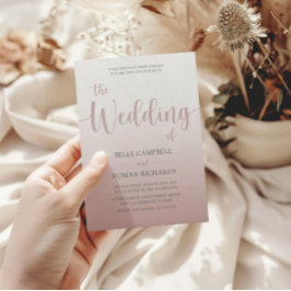 Modern kalligrafi Ro Guld Bröllop Inbjudningar