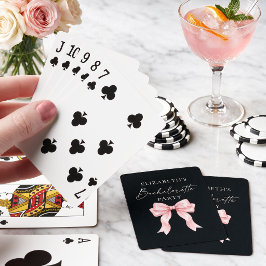 Modern kalligrafi rosa slinga möhippa casinokort