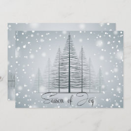 Modern kalligrafi Säsong av glädje Vinterträd Inbjudningar