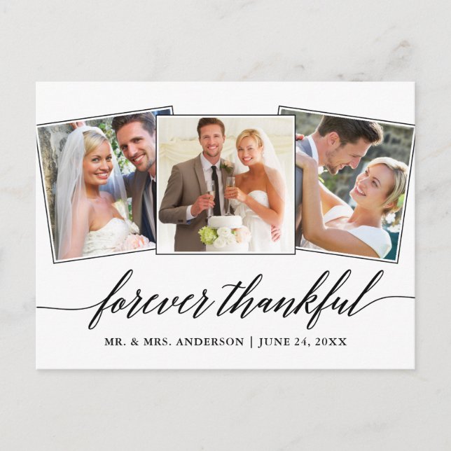 Modern kalligrafi skrift 3 Foto Alltid tacksam Vykort (Framsida)