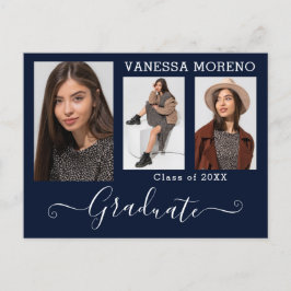 Modern kalligrafi, skript 3 Photo Blue Studenten Vykort