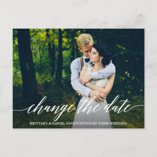 Modern kalligrafi-skript ändrar datumfoto vykort