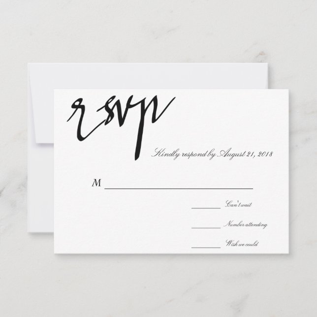 Modern kalligrafi, svart och vit Bröllop OSA (Framsida)