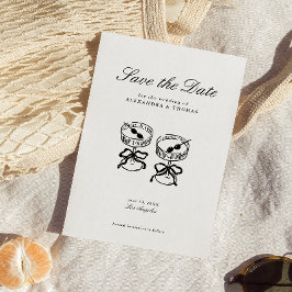 Modern kalligrafi, svart och vitt Spara datum Inbjudningar