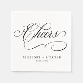 Modern kalligrafi - tidlös svart och vit bröllop pappersservett
