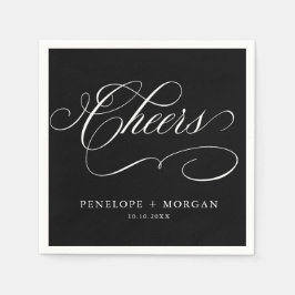 Modern kalligrafi - tidlös svart och vit bröllop pappersservett