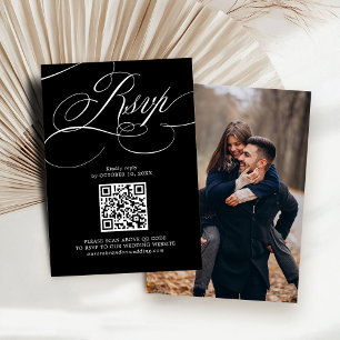 Modern kalligrafi-tidslinje svart QR-kod Foto OSA Kort