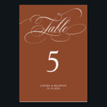 Modern kalligrafi-tidslinje Terracotta bröllop Bordsnummer<br><div class="desc">Ett tidlöst terracotta-desserttema och bordsnummer i elegant bröllop med förfinat kalligrafi på klassisk bakgrund,  perfekt för ett formellt och sofistikerat bröllop firande. Kontakta mig gärna om du vill ha anpassade eller ytterligare produkter med den här designen.</div>