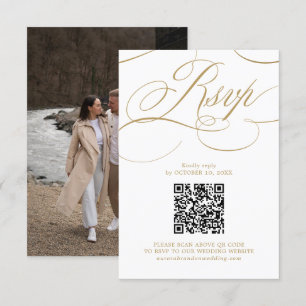 Modern kalligrafi-tidslinje utan guld QR-kod Foto OSA Kort