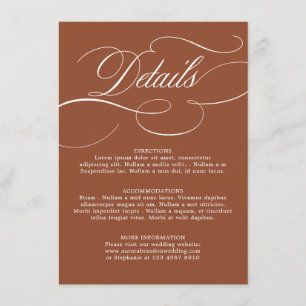 Modern kalligrafi timodig Terracotta Bröllop Tilläggskort