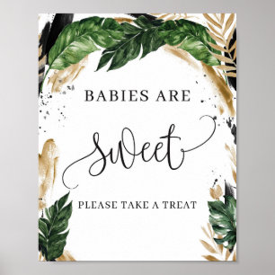 Modern kalligrafi tropiska spädbarn är ett sött te poster