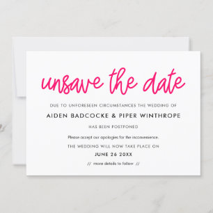 Modern kalligrafi Unsave the date bröllopskort Inbjudningar