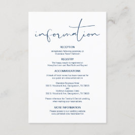 Modern kalligrafi, uppgifter om Bröllop, informati Tilläggskort