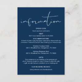Modern kalligrafi, uppgifter om Bröllop, informati Tilläggskort