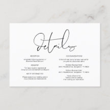 Modern kalligrafi, uppgifter om Bröllop, informati