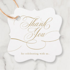 Modern kalligrafi utan guld Tack Gåvor Etiketter