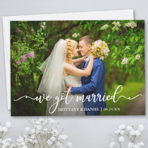 Modern kalligrafi Vi Har Married Bröllop Photo Meddelande