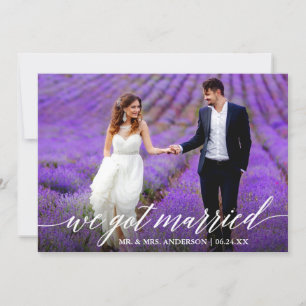 Modern kalligrafi Vi Har Married Bröllop Photo Meddelande