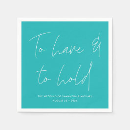 Modern kalligrafi Vows Turcos Bröllop Pappersservett