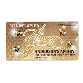 Modern kalligrafietikett för honung gren burk fraktsedel