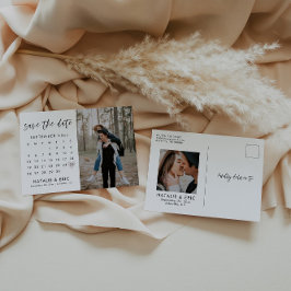 Modern kalligrafikalender Spara vykortet för datum Vykort