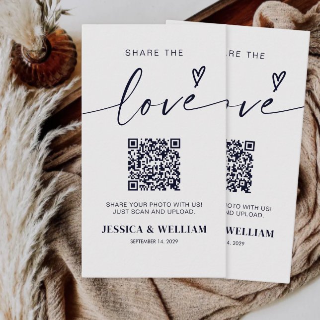 Modern kalligrafiskrit Share the love QR-kod Tilläggskort (Skapare uppladdad)