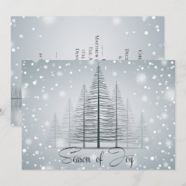 Modern Kalligrafsäsongen Joy Winter Träd Inbjudningar