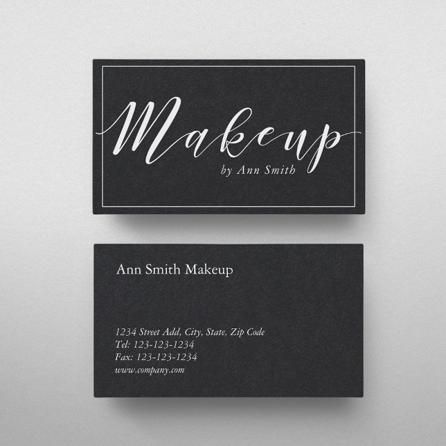 Modern Kalligraphy Makeup Artist Visitkort (Skapare uppladdad)