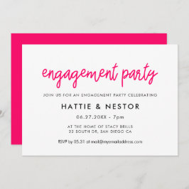 Modern kalligraphy Rosa Förlovningsfest Inbjudningar