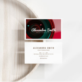 modern kamera nyare, vit skriptfotografi visitkort