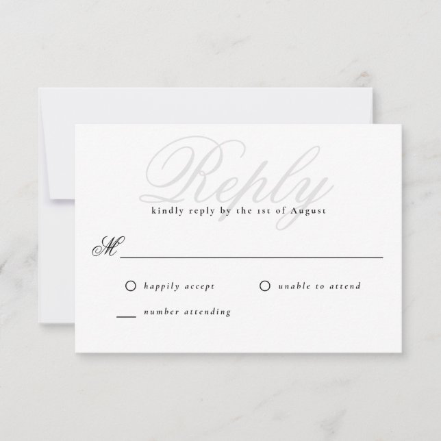 Modern Kant Elegant - minimalt Monogram Bröllop OSA Kort (Framsida)