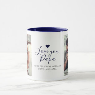 Modern "Kära pappa" 2-foto Mugg